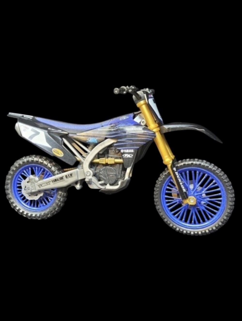 Yamaha #7 Aaron Plessinger Supercross Blue and Gold Motorcycle Replica